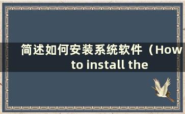 简述如何安装系统软件（How to install the system-）